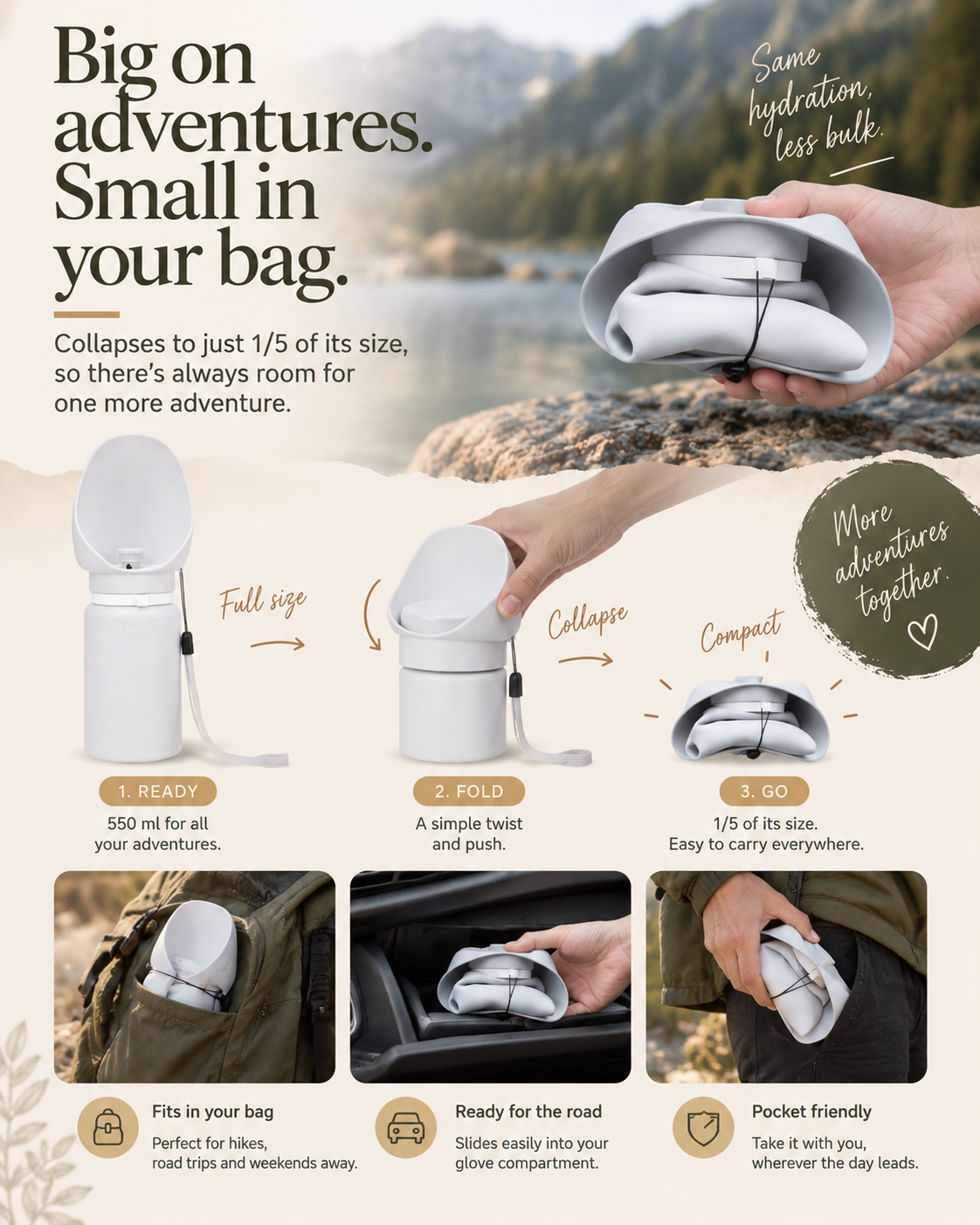 Wayloa Collapsible Dog Water Bottle