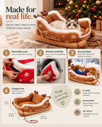 Wayloa Christmas Sleigh Dog Bed