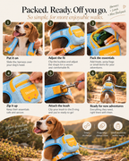 Wayloa 3-in-1 Dog Backpack Harness & Lead Set