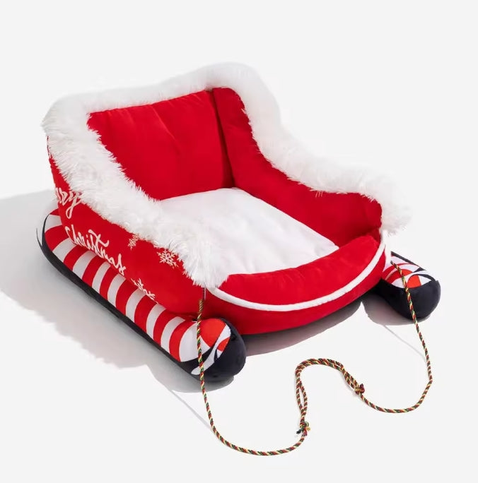 Wayloa Christmas Sleigh Dog Bed