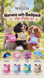Wayloa 3-in-1 Dog Backpack Harness & Lead Set