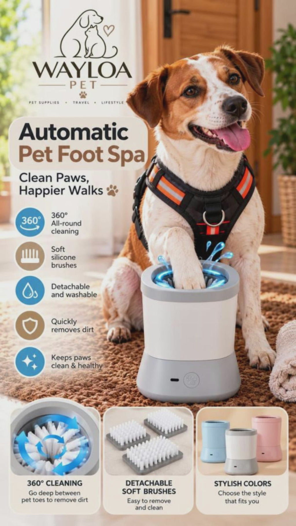 Wayloa Automatic Dog Paw Cleaner