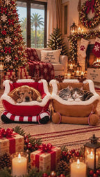 Wayloa Christmas Sleigh Dog Bed